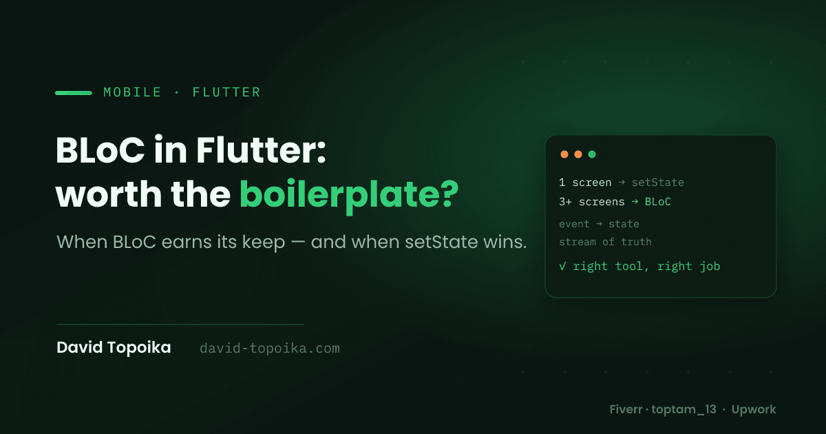 BLoC in Flutter: When It's Worth the Boilerplate
