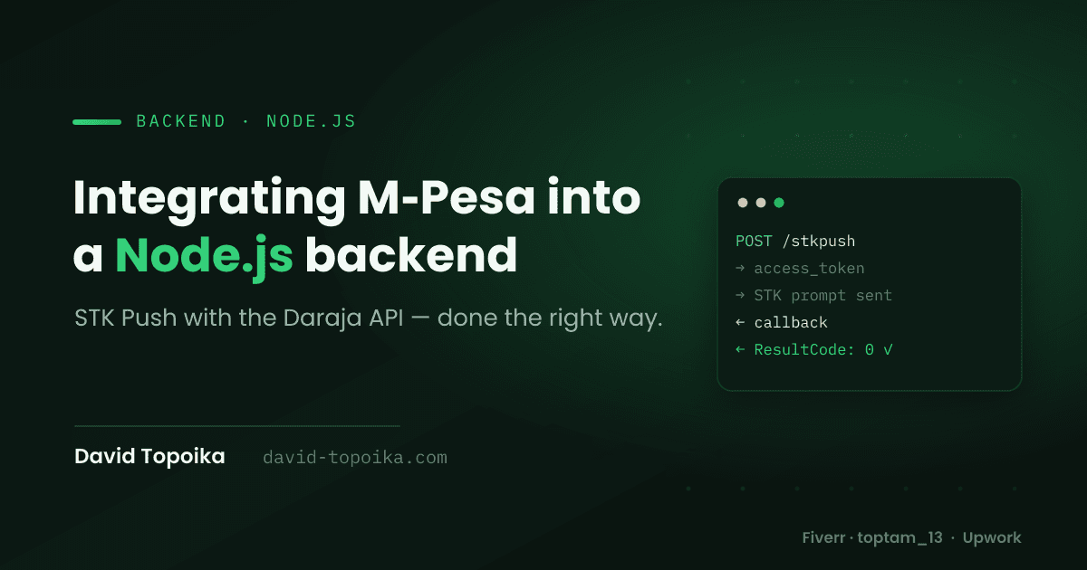 Integrating M-Pesa into a Node.js Backend