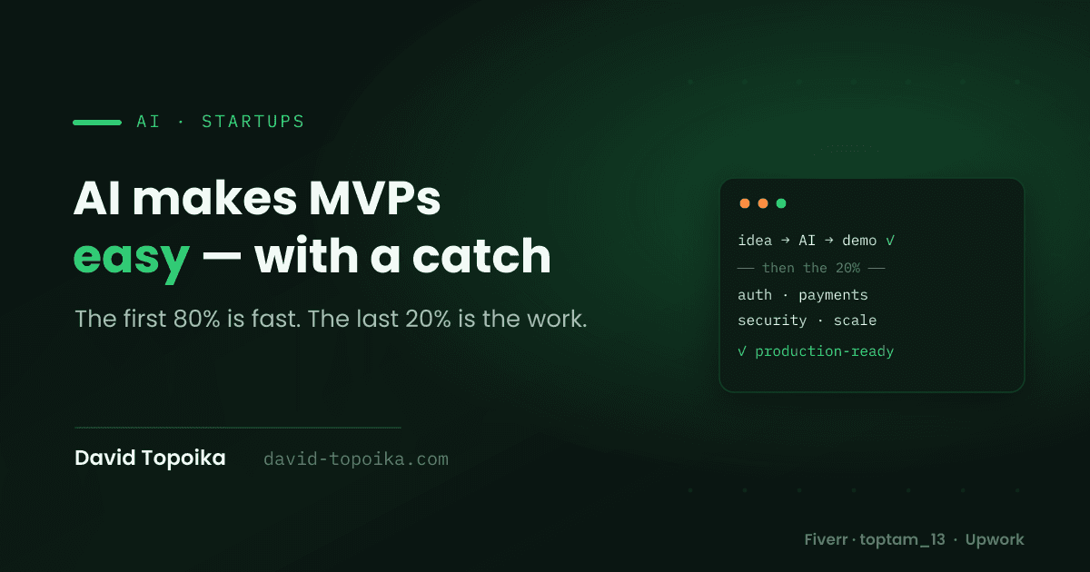 AI Makes MVPs Easy — With a Catch