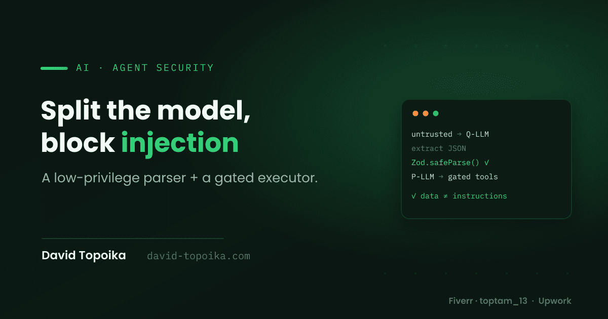The Dual-Model Pattern for Safer AI Agents